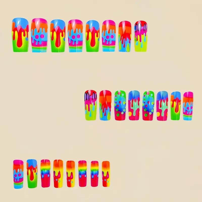 

Средне-длинные съемные накладные ногти, простые и модные, блестящие и очаровательные, идеальный подарок для нейл-арта для женщин и девочек, принадлежности для ногтей