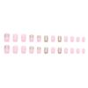 24pcs Detachable Comic Nails Press on Nails DIY Long Square French False Nails Pink Blue