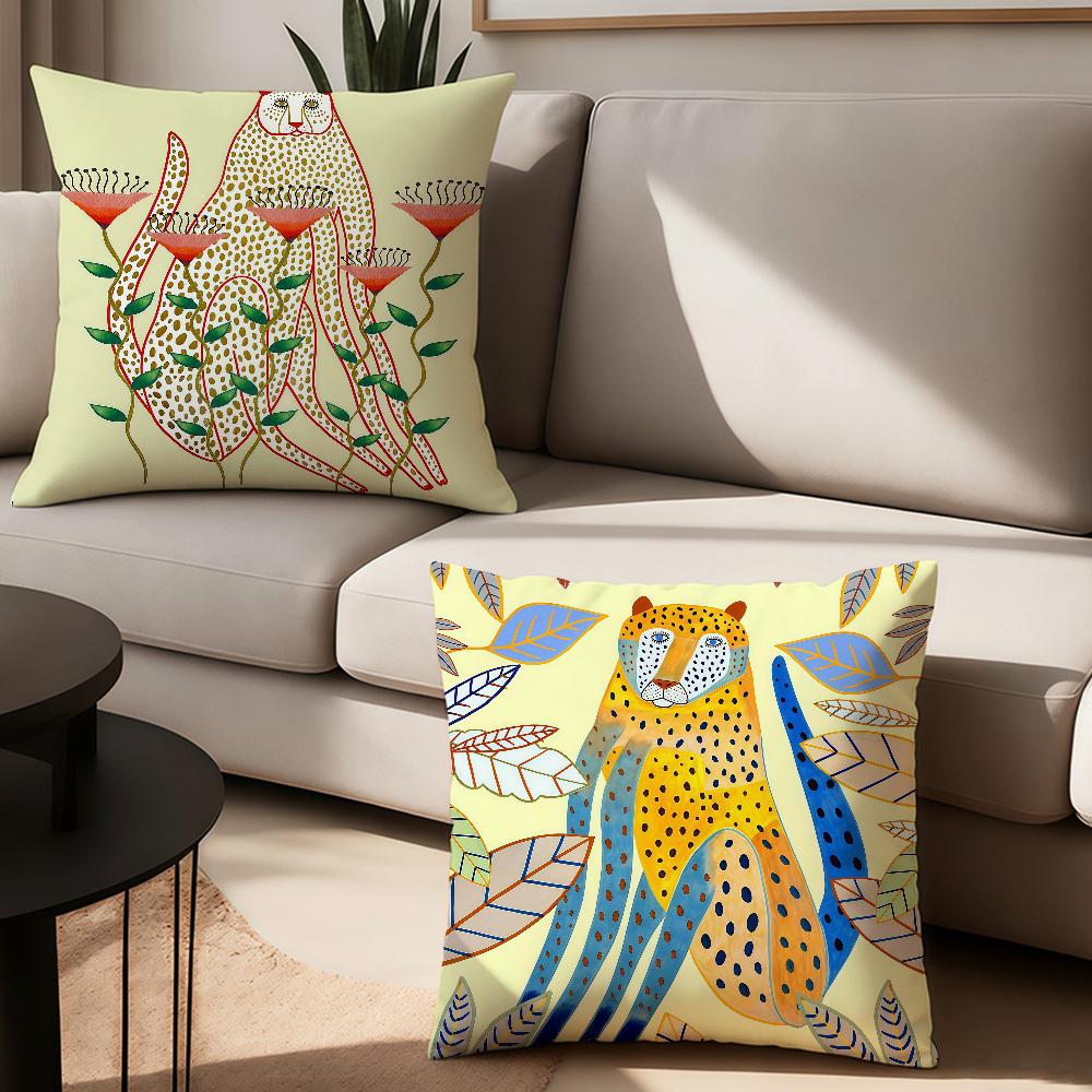 Art Geometric Animal Pattern Pillow Case Office Cushions Suitable For Sofa Car Bedroom Decorative Cushion Cover