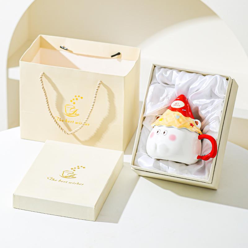 Cartoon Expression Ceramic Mug High Looking Souvenir Gift Water Cup for Best Friend Girl Heart Cup Home Breakfast Cup