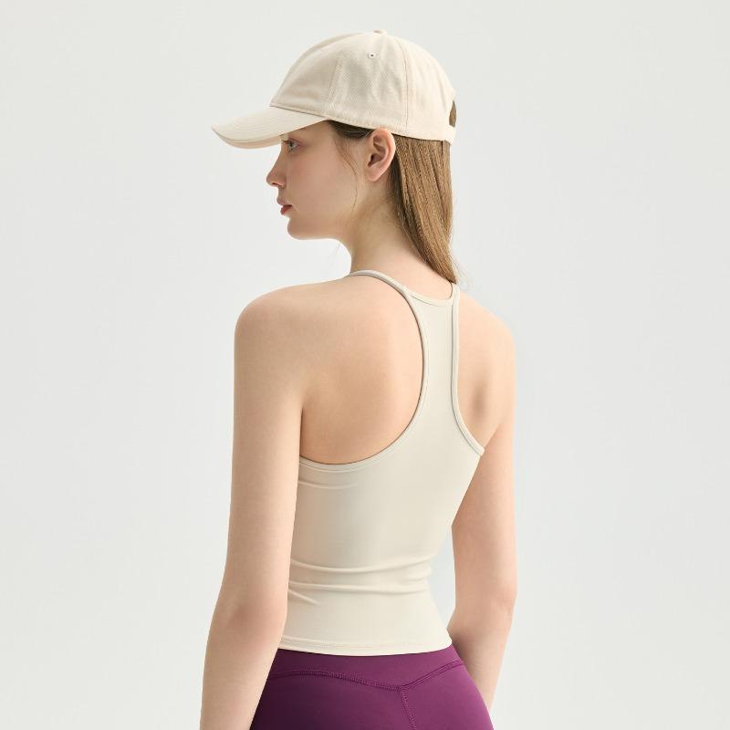 Sports vest with chest pad, women's I-shaped beautiful back, free of wear, bra cover, fixed cup, yoga underwear, fitness sling, external wear