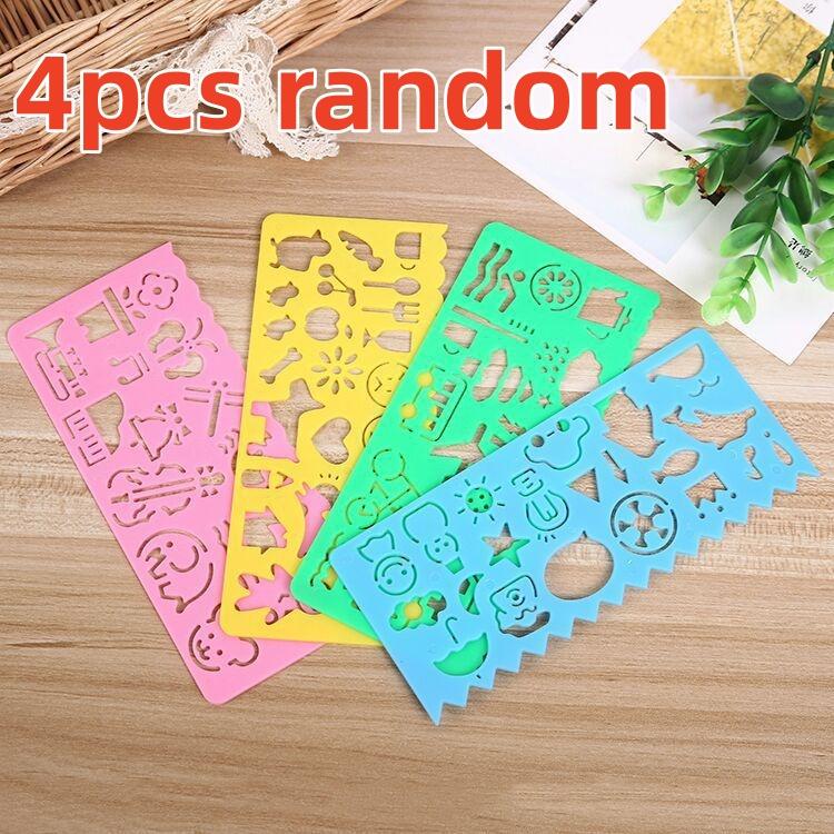 4/7pcs Multi-Functional Ruler Geometric Spiral Drawing Template Art Craft Children's Gift Educational Toy Versatile Ruler