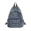 Summer new design new fashion denim women's bags trendy retro large capacity simple shoulder backpack