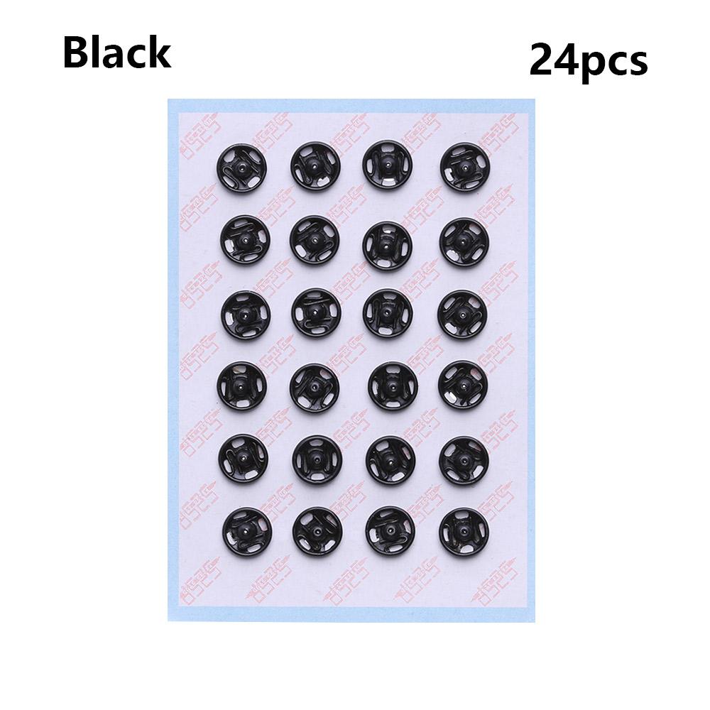 

24Pcs 6mm Mini Metal Button Black/Silver Invisible Snap Buckle DIY Doll Clothes for 1/6 Doll Clothing Sewing Accessories чорний