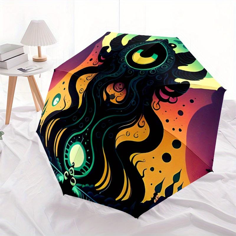 1pc Cthulhu Mythos Automatic Open/close Leisure Umbrella, 8-Rib sturdy structure, Portable Travel Umbrella, Parties, Everyday Use, Outdoor A