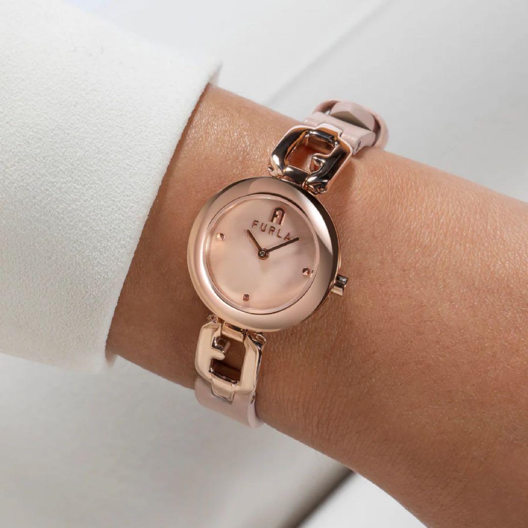 Used FURLA ARCO CHAIN Watch FL-WW00015016L3 Pink