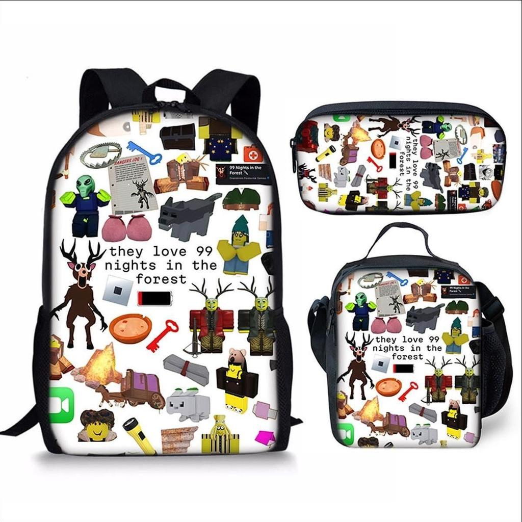 Cool Girls Printing Anime 3Pcs/Set Daily Pack Pupil School Carry Carrier Kid Sweet Outing Backpack Children Birthday Gift
