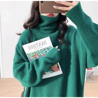 Herbst- und Winterverdickter Rollkragen Damen Locker Allround Strickpullover Lazy Wind Unterhemd Oberbekleidung Damen