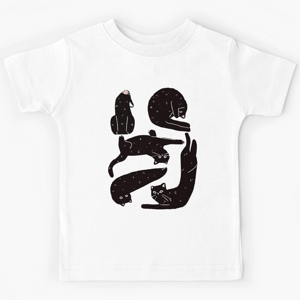 Strange Black Blob Cats Kids T-Shirt 150