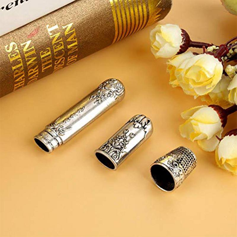 Embroidery Scissors Kit Precision Scissors Sewing Kit Thimble Needle Case Sewing Tools Exquisite Metal Sewing Thimble Vintage