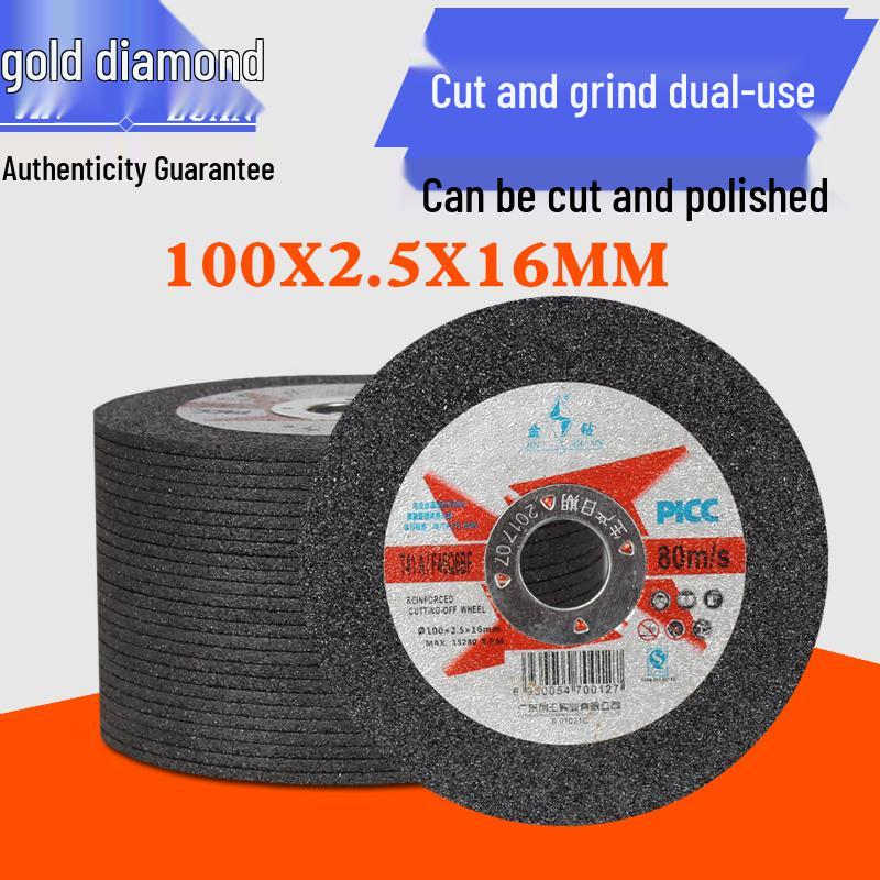 

Gold Diamond 100x2.5x16 Metal & Stainless Steel Cutting Disc for Angle Grinder