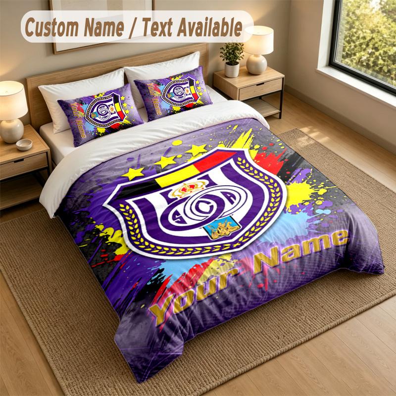 3Pcs Bedding Set Custom Name Text, 1 Sheet 2 Pillowcases Home Bed DecorAnderlecht FC