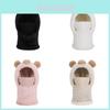 Cartoon Bear Knit Hat With Neck Warmer For Kids Winter Outdoor Comfort