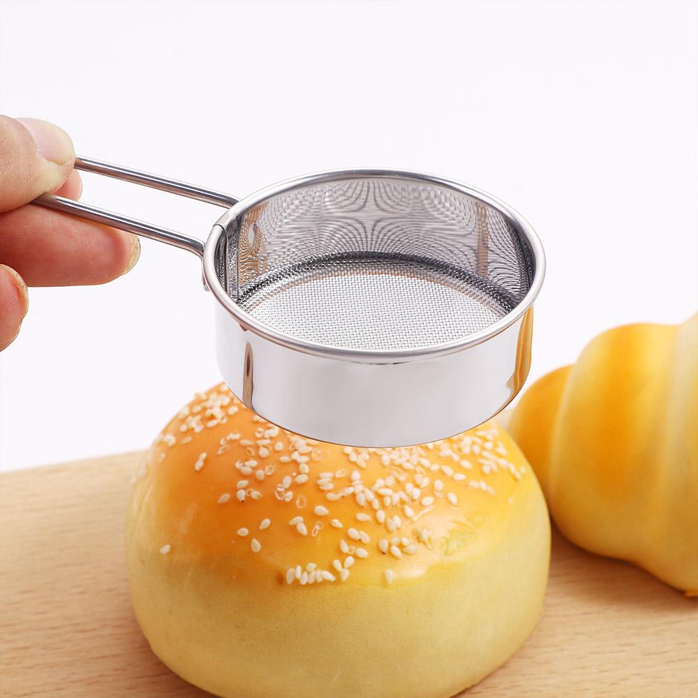 Handheld Baking Fine Mesh Colander Stainless Steel Powder Sieve Filter Spoon Flour Sifter Sifting Tool