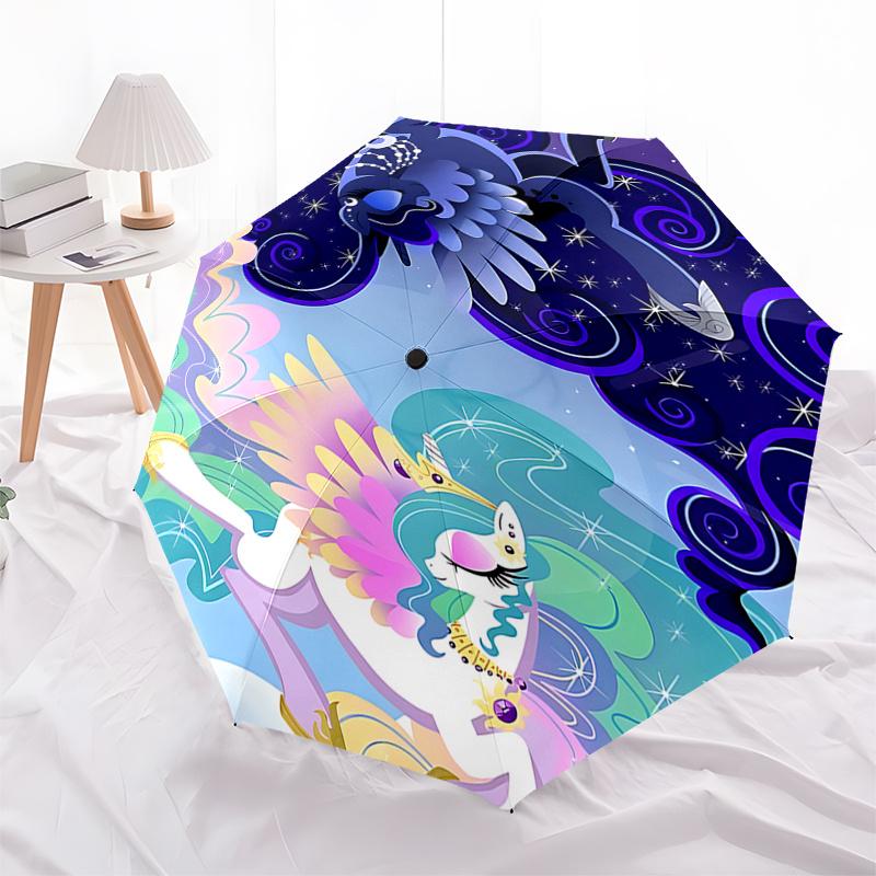 

My Little Pony: Celestial Guardian Automatic Folding Umbrella - Portable 3-Fold Design with Iron Frame, Perfect for Fans and Outdoor Use0104