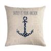 Navigation Nautisch Kissenbezug Strand Anker Kissenbezug Fisch Leinen Dekoration Rettungsring Kissenbezug 45x45cm
