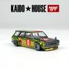 Kaido House + MINIGT Datsun KAIDO 510 Kombi OG Flo Gelb KHMG Leichtmetallfelgen Modell 164