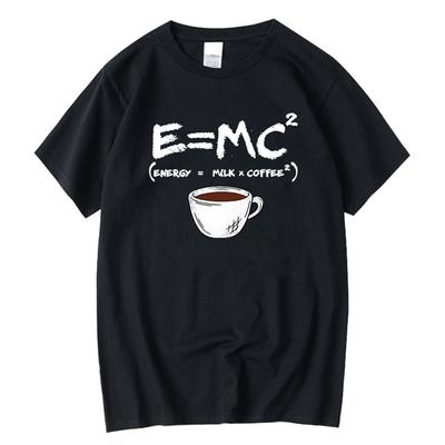 Men's T-shirt Casual Funny Energy=Milk+Coffee 3D Print Loose O-neck Cool Top For Men Short Sleeve Summer Male Tees