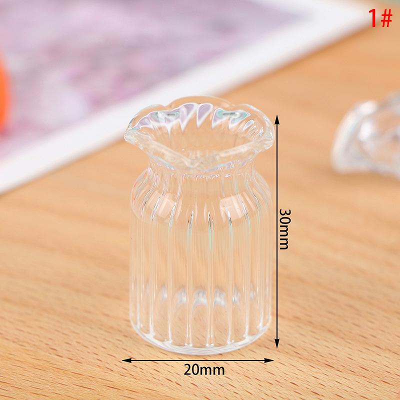 1:12 Dollhouse Miniature Jasmine Hydrangea Flower Green Plant Vase Flowerpot Vase Jar Model Furniture Decoration Accessories