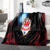 Football Club Cardiff Flannel Blanket, Soft Polyester, Modern Design, All-Season for Camping, Travel, Gifts for holidays or birthdays