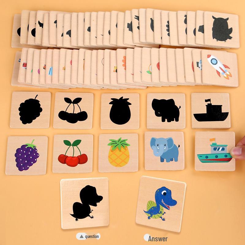 

Animal Shadow Shape Matching Puzzle - Montessori Educational Toy for Kids Ages 3 to 6