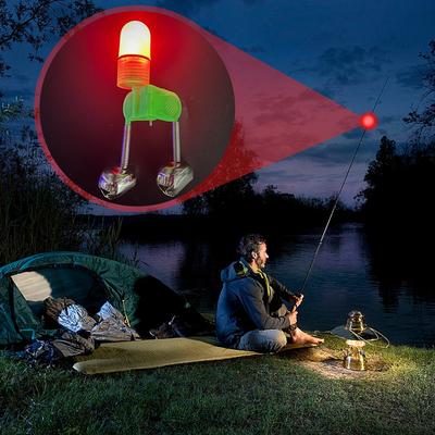 Fishing Bite Alarms with Twin Bells Ring LED Night Fishing Rod Bite Bait Alarm Light Fishing Accessory