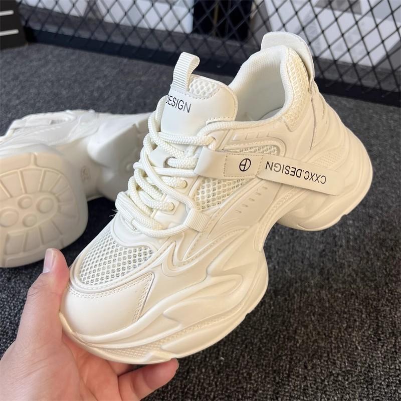 Mesh Breathable Height Increasing Versatile Dad Shoes Spring 2025 New Small Thick Sole Explosive Street Women's Shoes