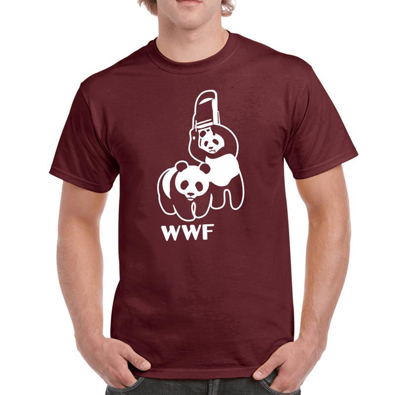 New Mens Fashion Wwf Panda Tshirt Funny Humor Crew Neck Short Sleeve Tee