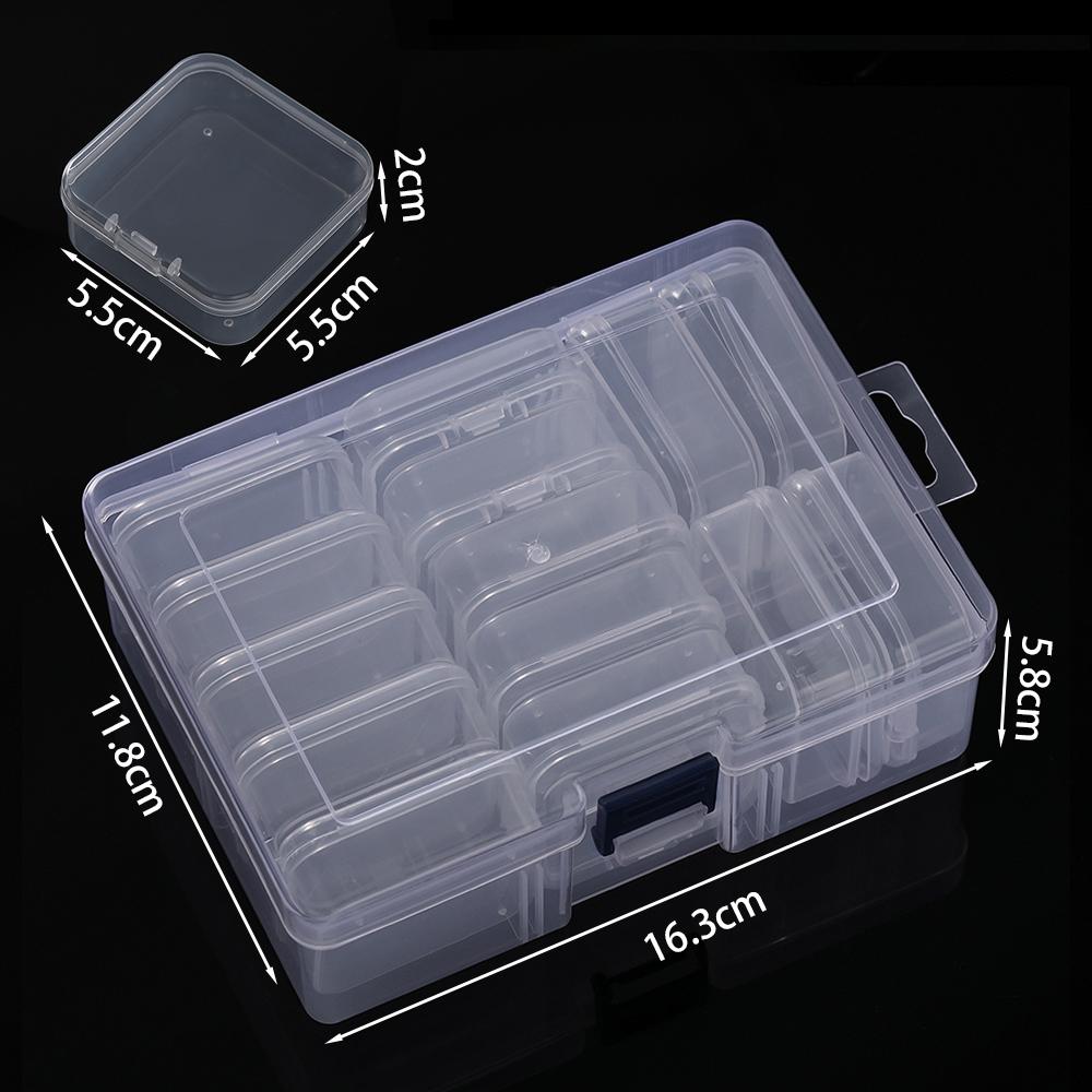 

Bead Organizer Box 14Pcs Small Clear Plastic Bead Nail Art Accessories Containers Art Craft Bead Seed Jewelry Tabletop Storage белый