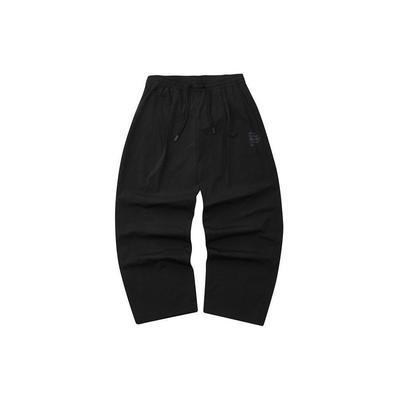 Solid Color Mid-Rise Breathable Comfortable Knitted Sports Pants Men Bottoms Carbon-Black L224M069-0018