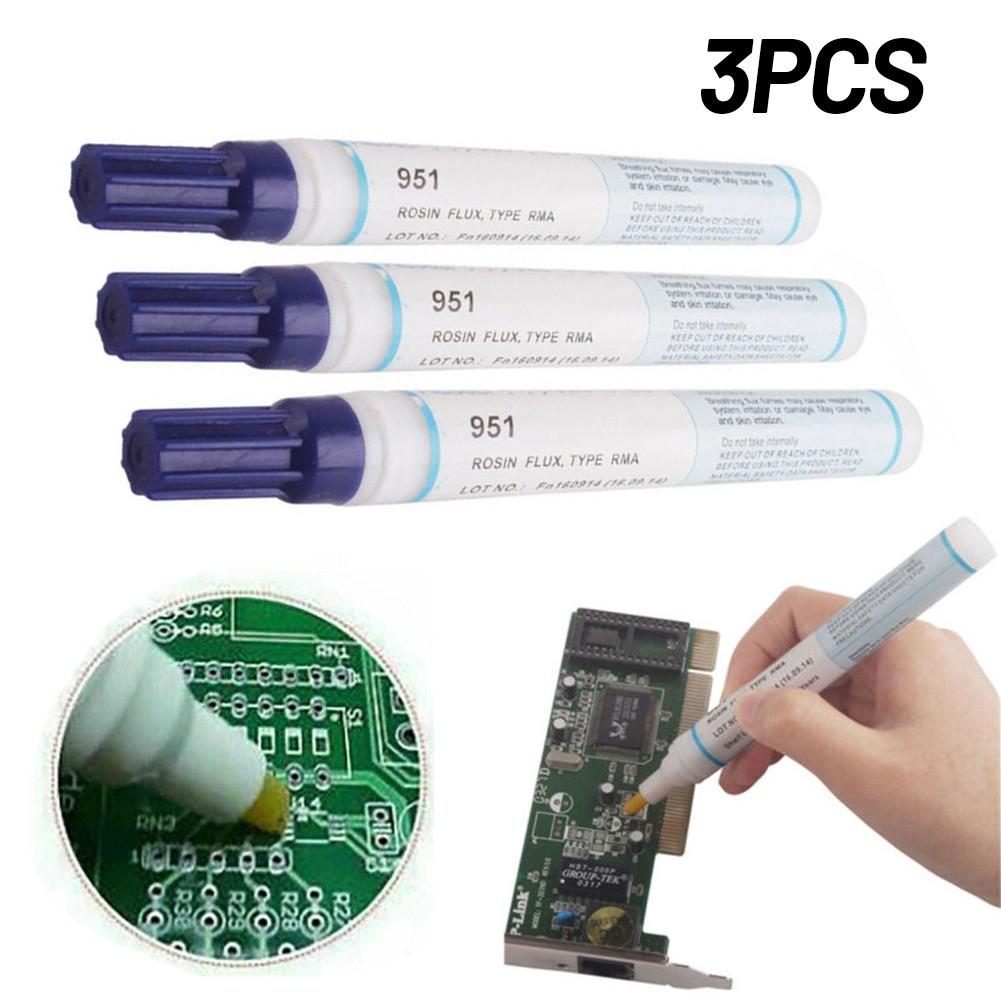 

3x Flux Pen Soldering Grease Soldering Paste Resin-free for PCB Solarcell 3pcs