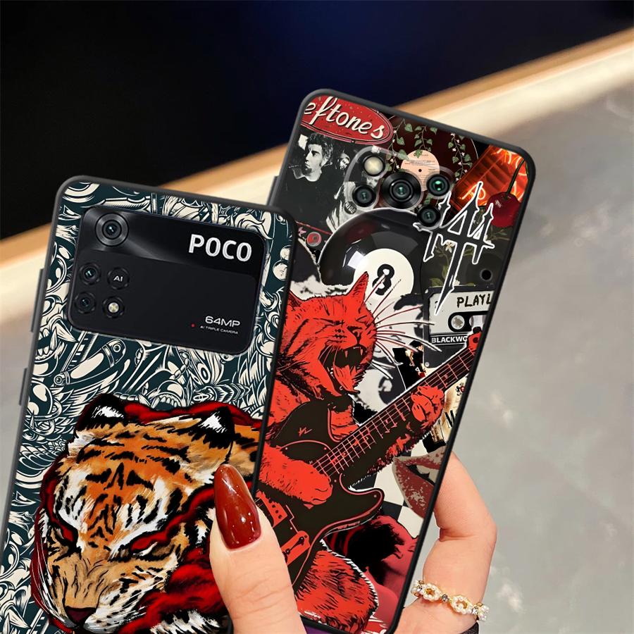 Case for Xiaomi Poco F8 X3 X4 X5 X7 Pro M5 F1 C50 C61 F3 C75 C71 M3 M4 M7 Funda Phone Cover Cool Cat Tiger