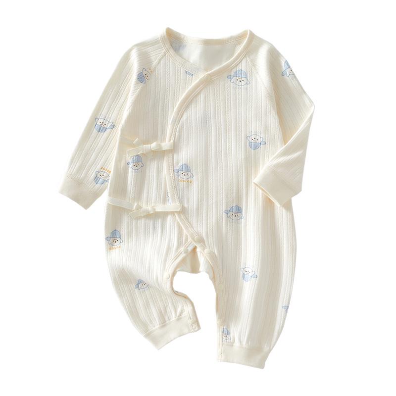 Neugeborenen Strampler aus reiner Baumwolle mit Schmetterlingsmotiv - Vier Jahreszeiten, Knochenloser Jumpsuit für Frühling & Herbst
