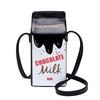 Portable Women Funny Milk Box Shape Shoulder Bag Phone  Crossbody Pouch Female Crossbody Bag Daily Shoulder Bag Ladies Bags