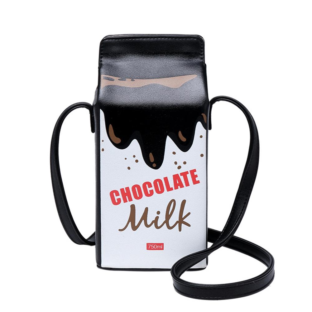 Portable Women Funny Milk Box Shape Shoulder Bag Phone Crossbody Pouch Female Crossbody Bag Daily Shoulder Bag Ladies Bags
