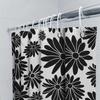 Black White Floral Shower Curtain Bathroom Decor Waterproof Fabric With Hooks Set For Bathtub Or Tub Perfect Gift Idea