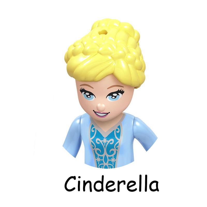 Non-Toxic Fairy Tale Princess Children Belle Beast Cinderalla Anna Olivia Model Figure Blocks Construction Building Bricks Toys For Children