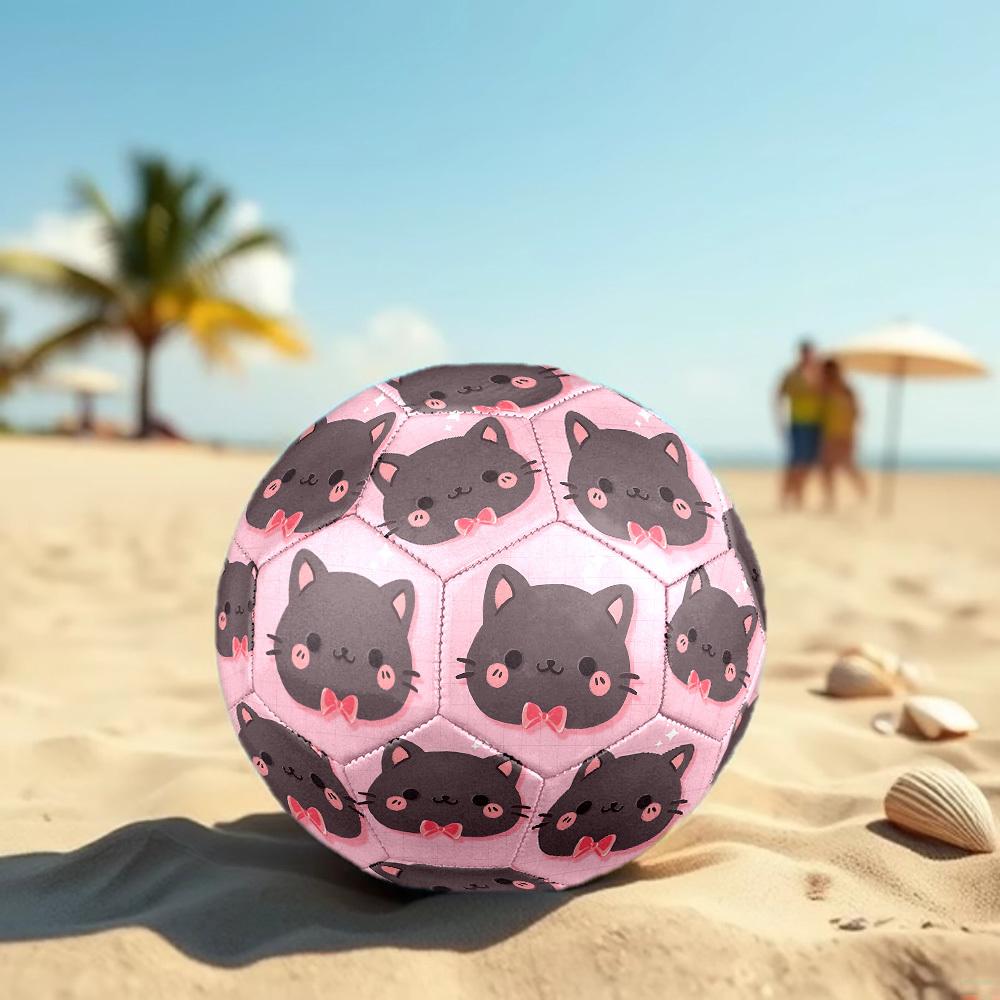 1pc Kawaii Cat Icon Size 5 Soccer Ball Professional Match Training Football Indoor &Outdoor Sports Ball Lightweight Durable c6599