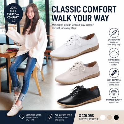 2026 Frühling/Sommer Leder Lochmuster Weiße Schuhe für Damen Runde Spitze Modische Freizeitschuhe
