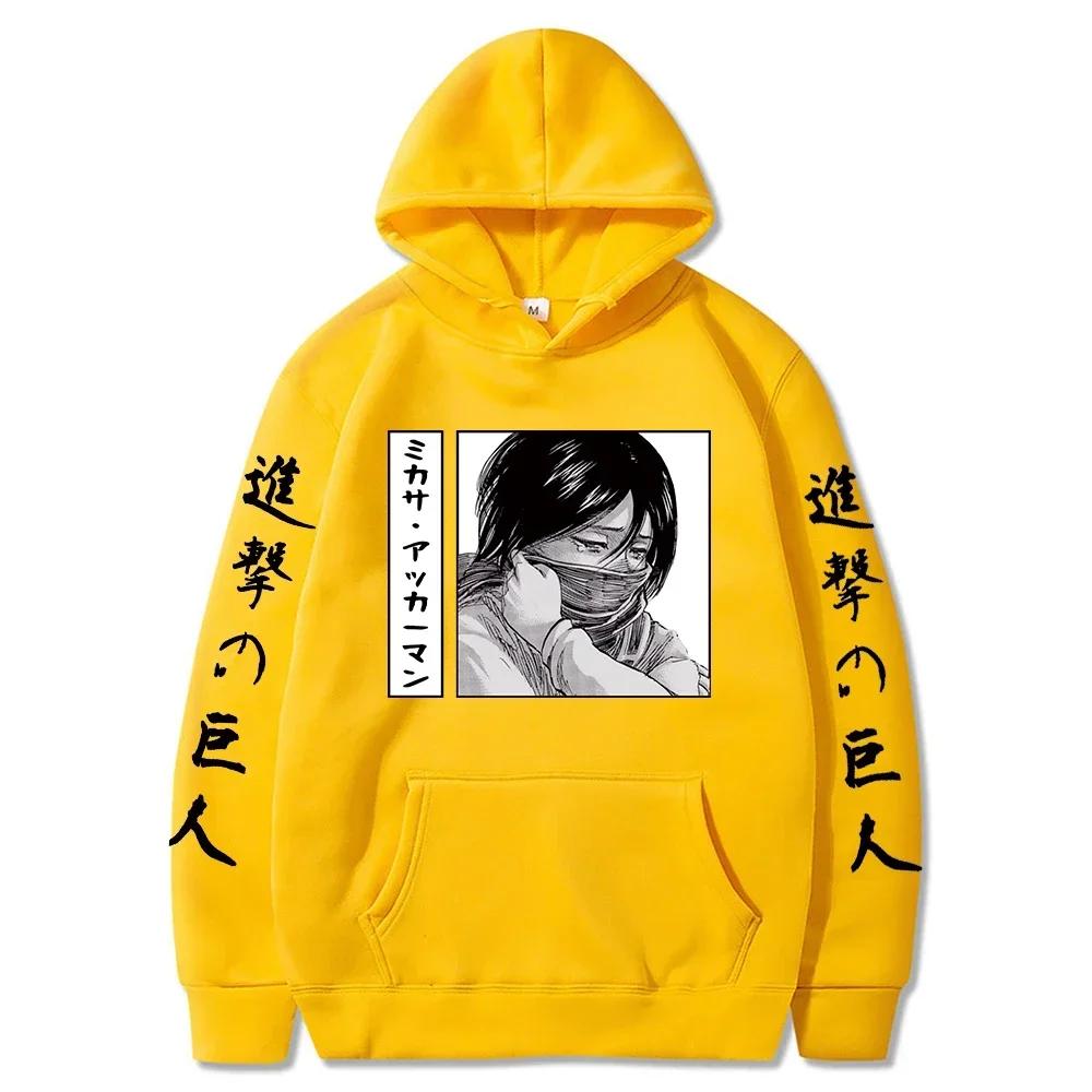 Attack On Titan Anime Print Men Women Hoodies Ackerman Mikasa Graphic Pullover Sweatshirt Harajuku Harajuku Hoody