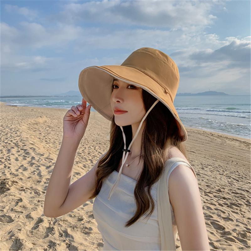 

New hat big eaves double-sided bucket hat women s summer sun hat face cover sun protection hat UV protection sun basin hat one size fits all