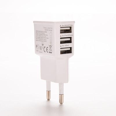 Adattatore Caricabatterie da Muro AC da Viaggio USB a 3 Porte con Spina EU per iPhone Samsung Galaxy S5