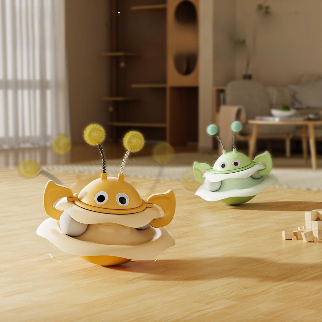 Cat Toy Set With Inflatable Bee Wobbler And Play Wheel For Interactive Play And Gift