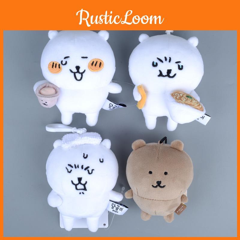 Little Bear Happily Drinks Tea Eats Noodles Steams Sweat Cartoon Plush Pendant