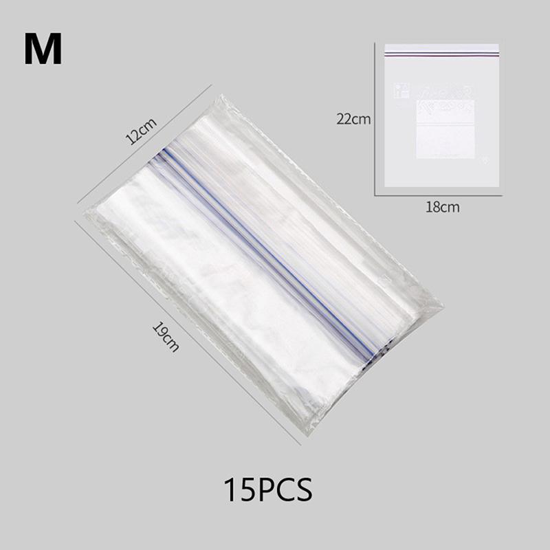 

Сумка для хранения свежих продуктов в холодильнике, герметичная сумка для замораживания фруктов, специальная сумка с застежкой-молнией 15PCS 18*22cm