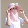 Windproof Tea Picking Hat Full Face Cover Women Sun Hat Electric Fan Bucket Hat  Mountaineering