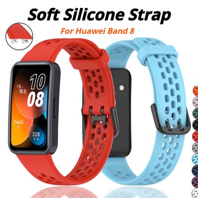 Soft Silicone Watch Strap For Huawei Band 8 Smart Watch Sport Strap Wristband Replacement Bracelet Watch Accessories Watchband