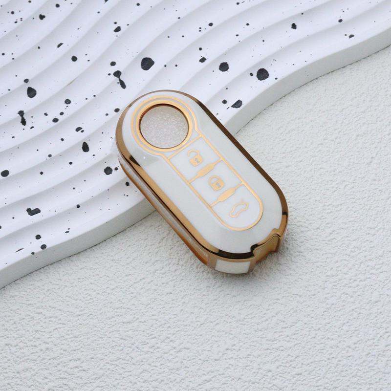 3 Bottons Tpu Car Key Fob Case Cover Shell For Fiat 500 Flip Folding Key Holder For Fiat Punto Panda Accessories