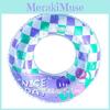 Sparkling Grid Swim Ring For Children Floral Rainbow Swimming Ring Inflatable Pool Toy