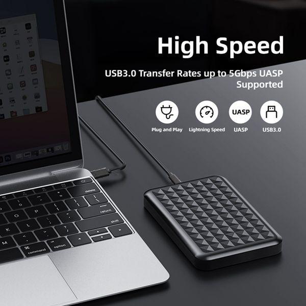 2.5-inch Type-C 3.1 SSD/HDD Enclosure, Black Plastic